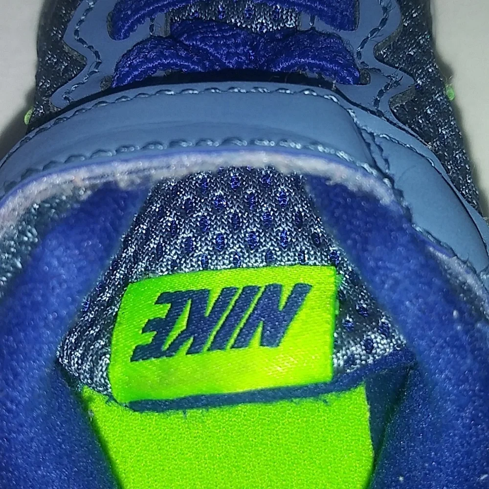 Nike Kids Blue and Green Sneakers